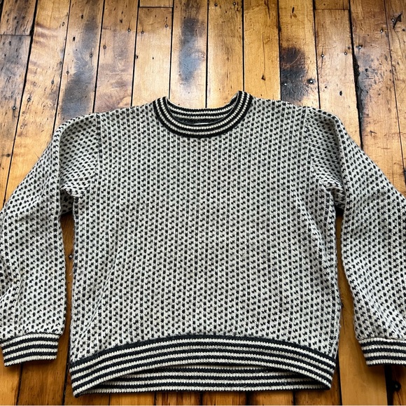 Vintage LL Bean Sweater Mens Large Birdseye Wool Rayon Crewneck Fisherman Norway